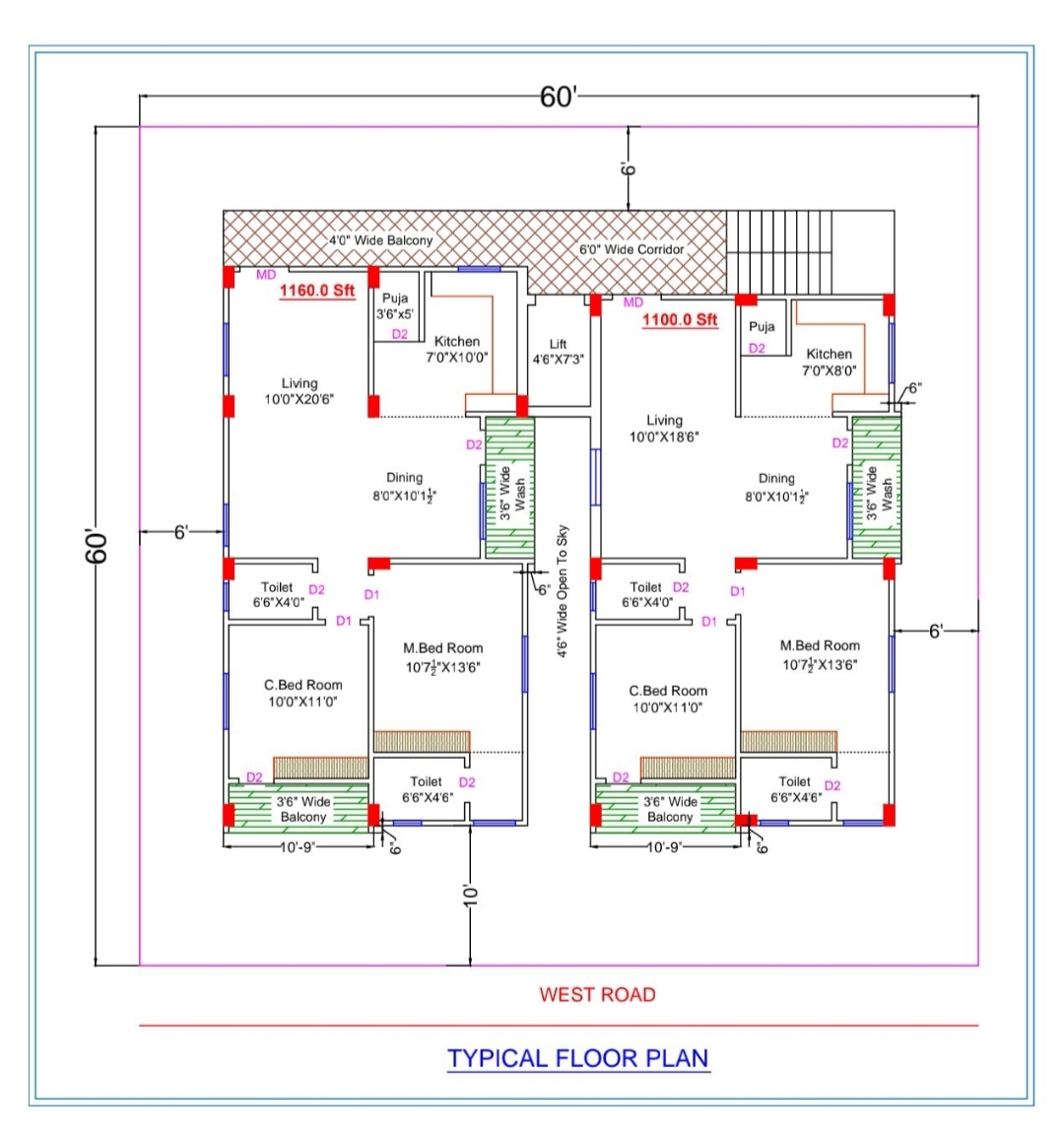 2 BHK East Facing Apartment is available for Sale at Bachupally, Hyderabad 